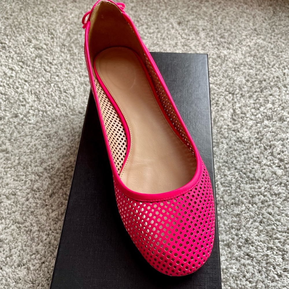 JCrew leather ballet flats fuchsia pink